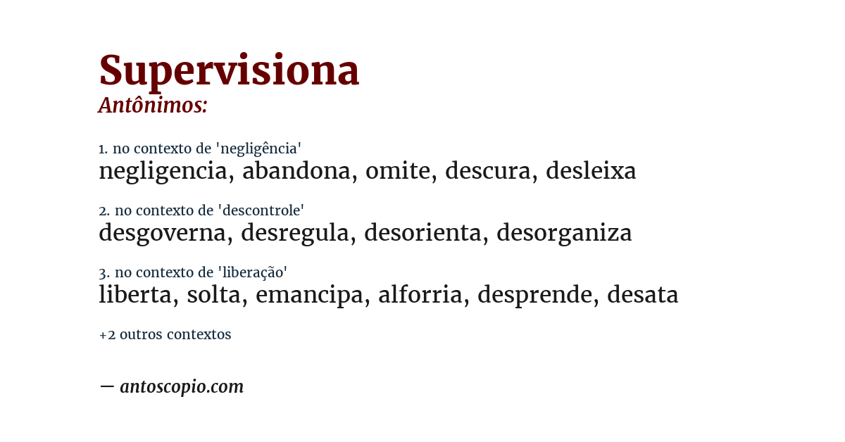 Antônimo de supervisiona