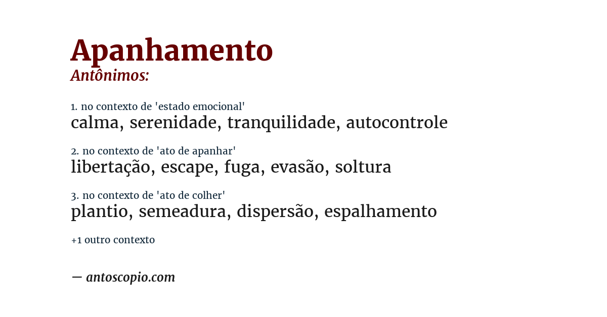 Antônimo de apanhamento