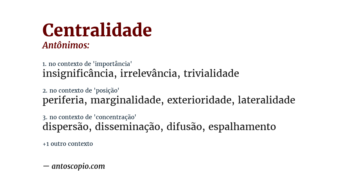 Antônimo de centralidade