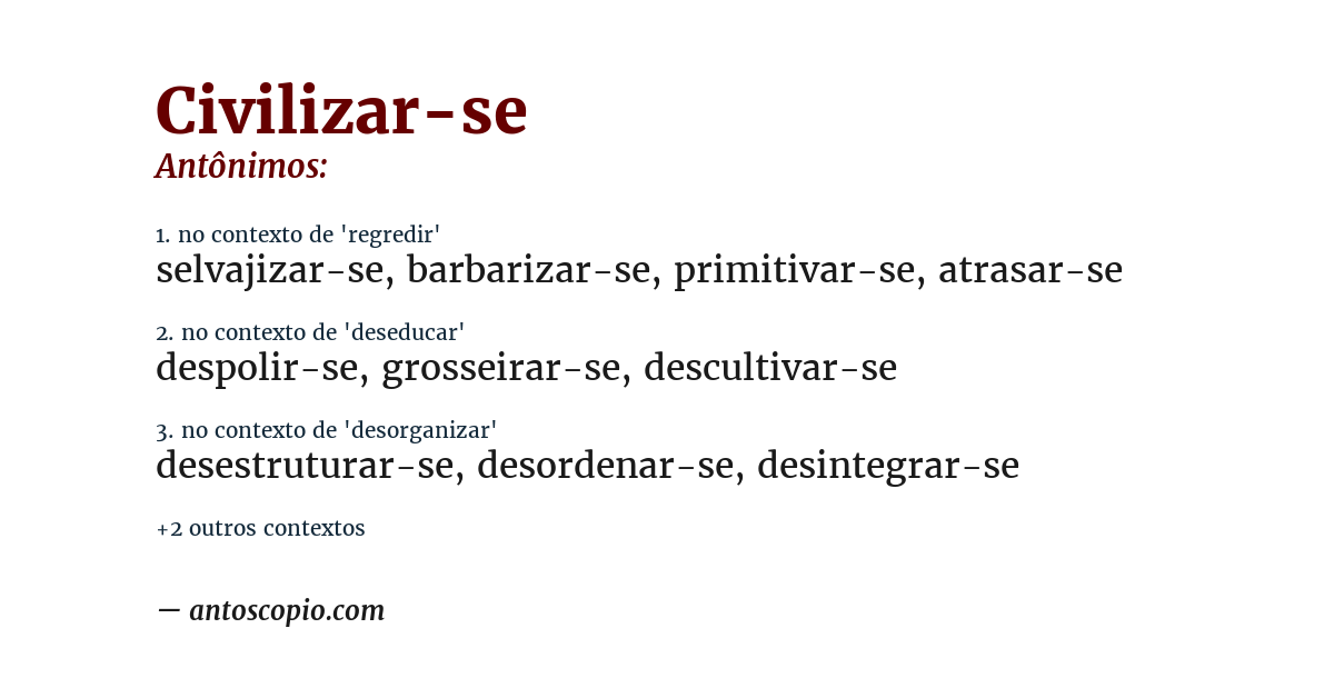 Antônimo de civilizar-se