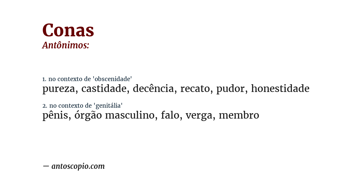 Antônimo de conas