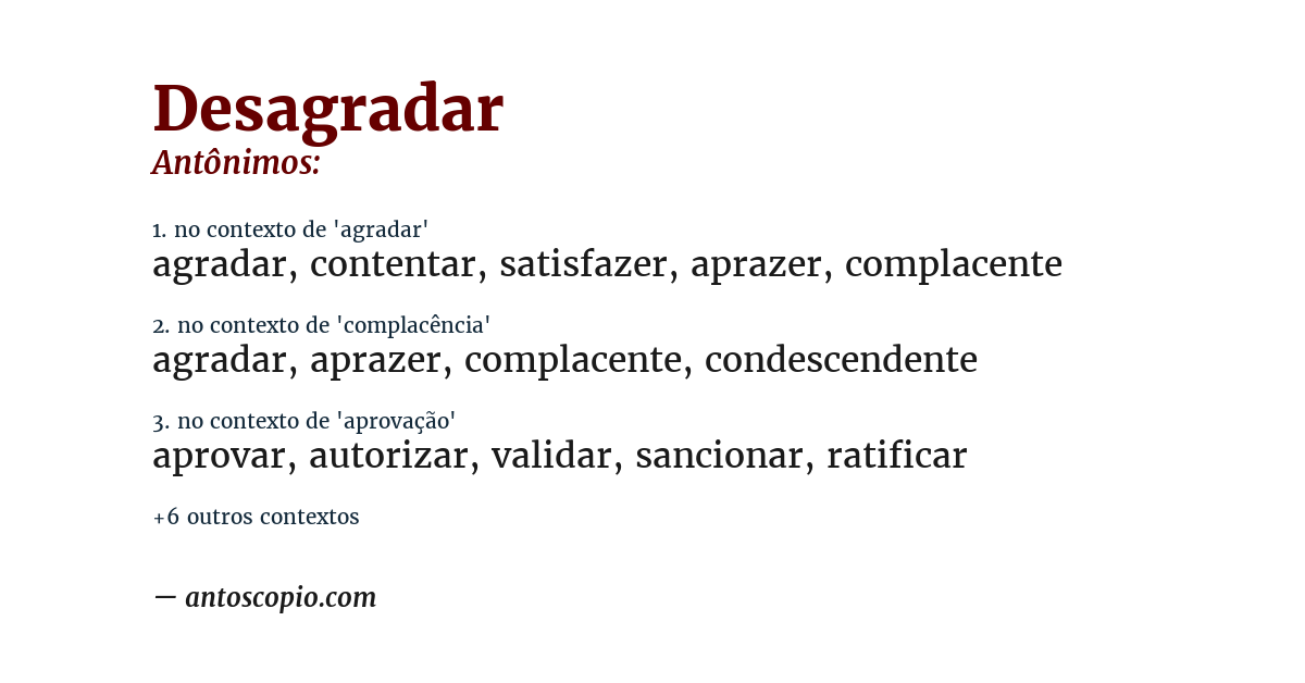 Antônimo de desagradar