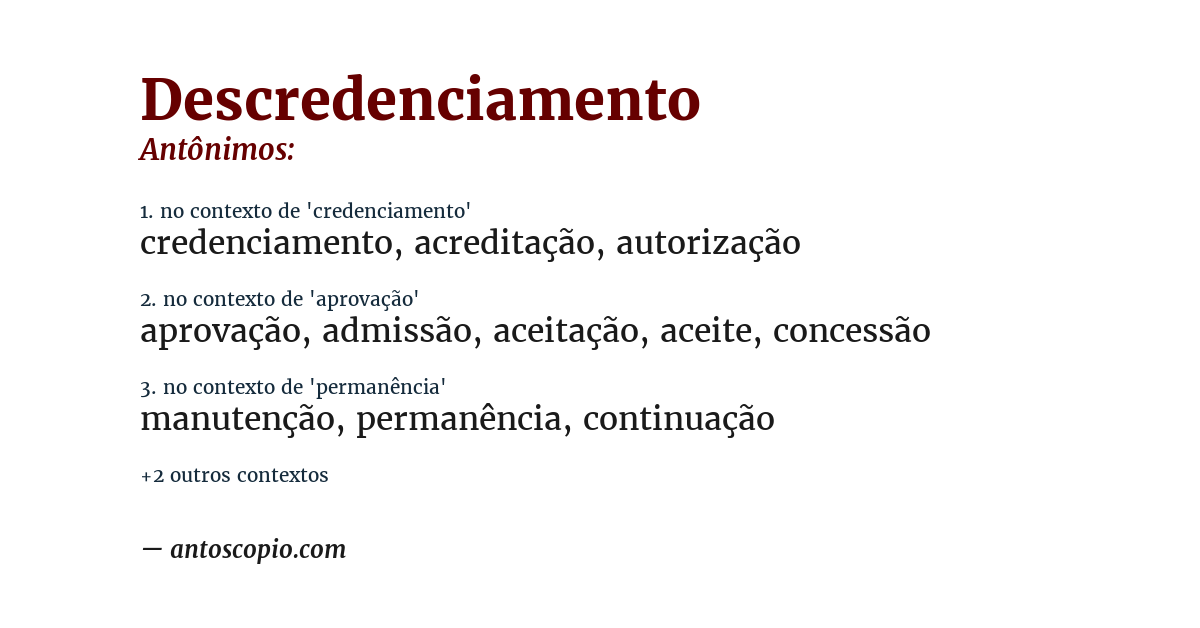 Antônimo de descredenciamento