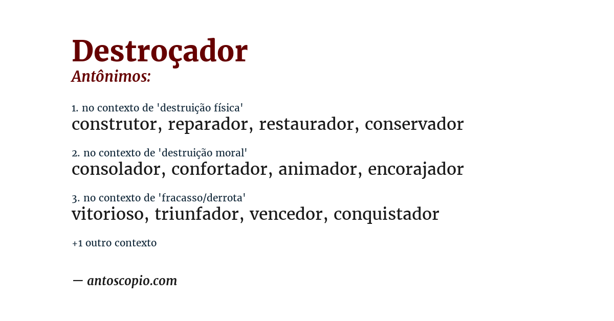 Antônimo de destroçador