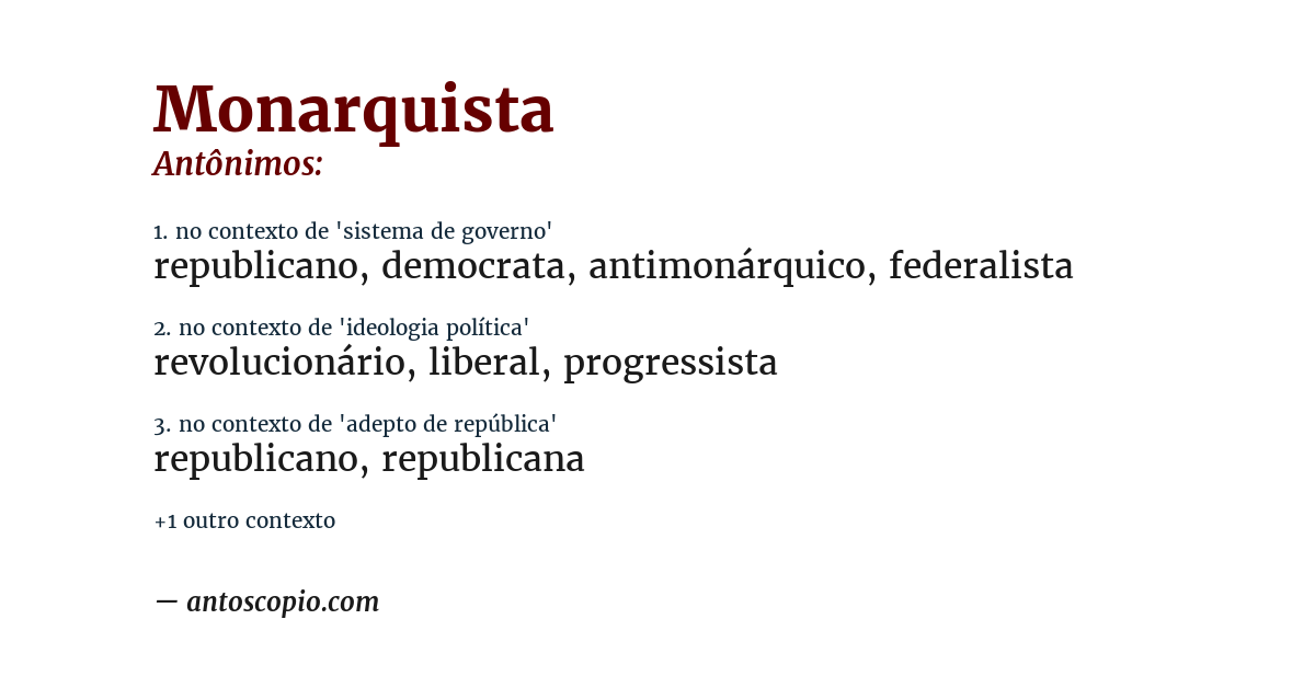 Antônimo de monarquista