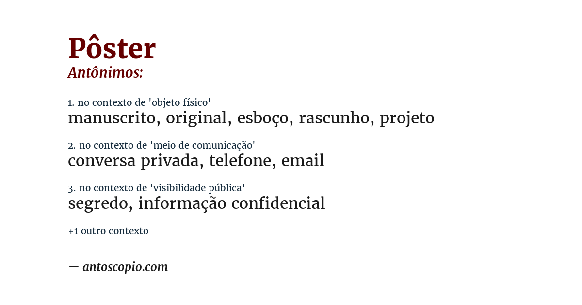 Antônimo de pôster