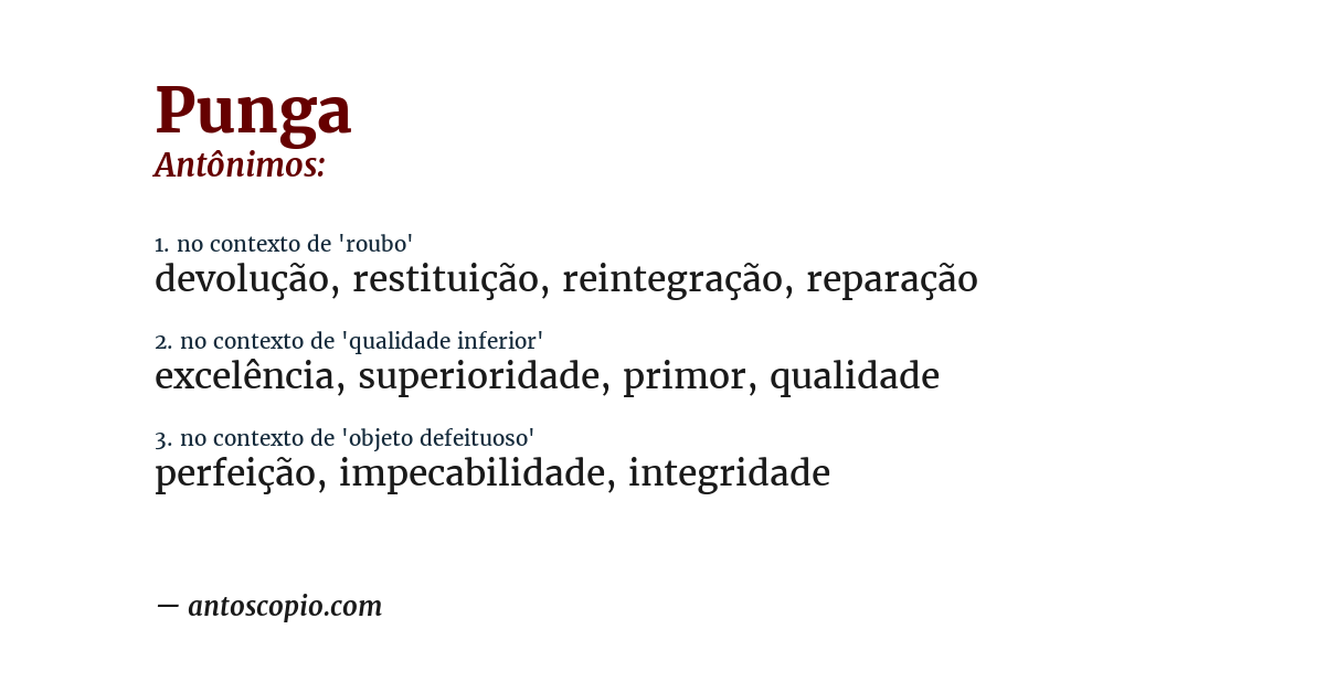 Antônimo de punga
