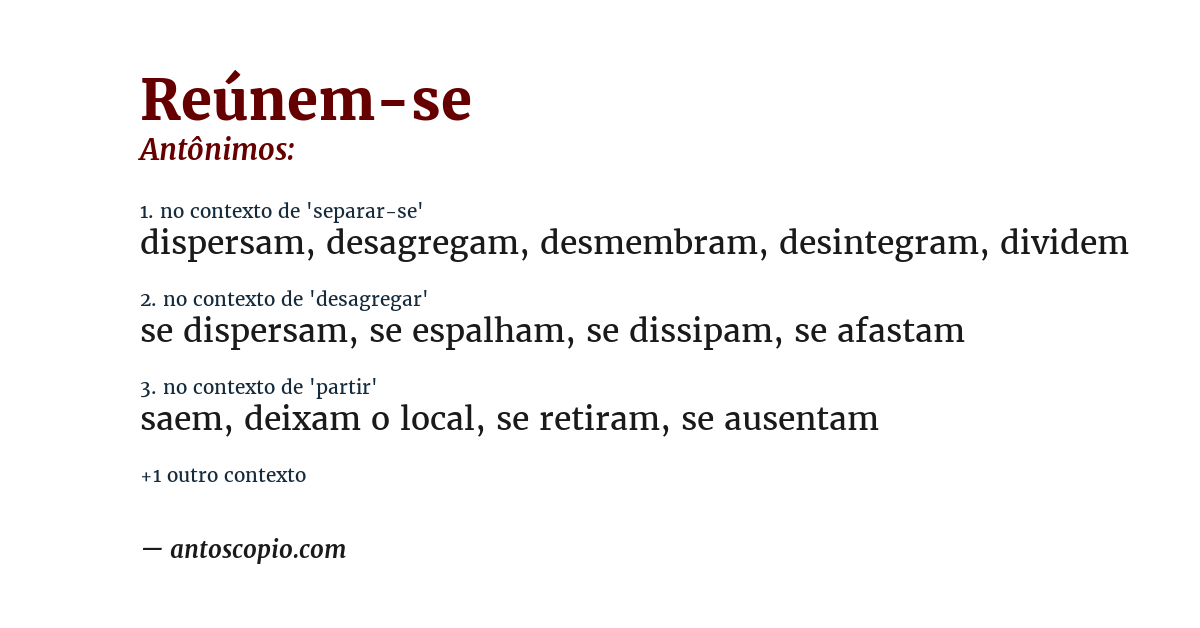 Antônimo de reúnem-se
