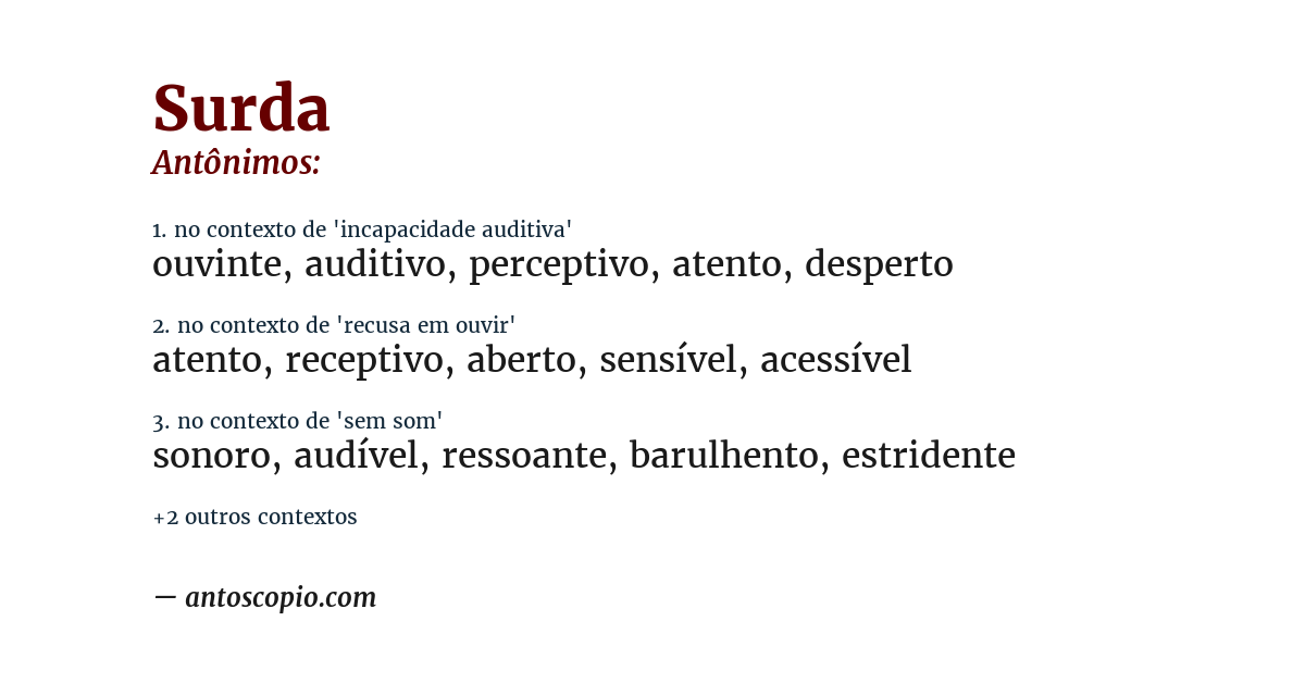 Antônimo de surda