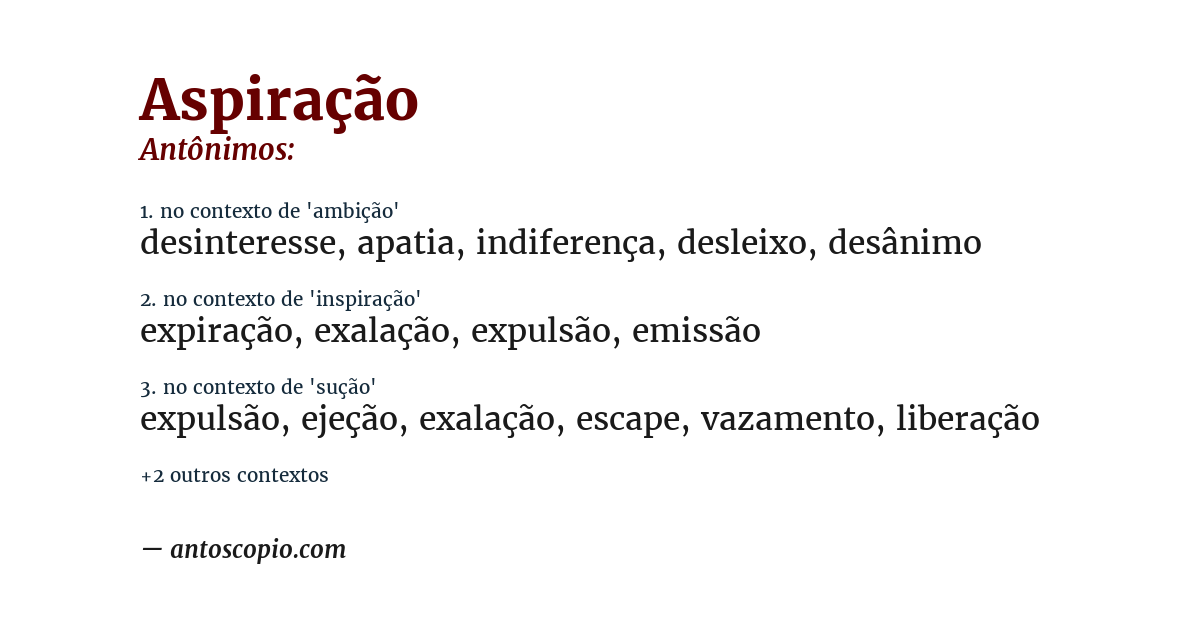 Antônimo de aspiração