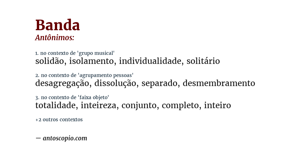 Antônimo de banda
