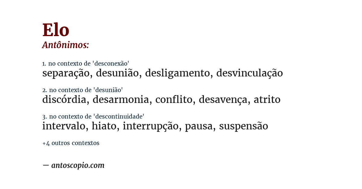 Antônimo de elo