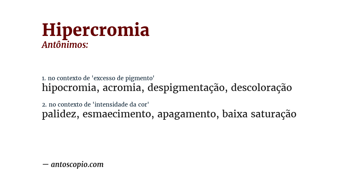 Antônimo de hipercromia