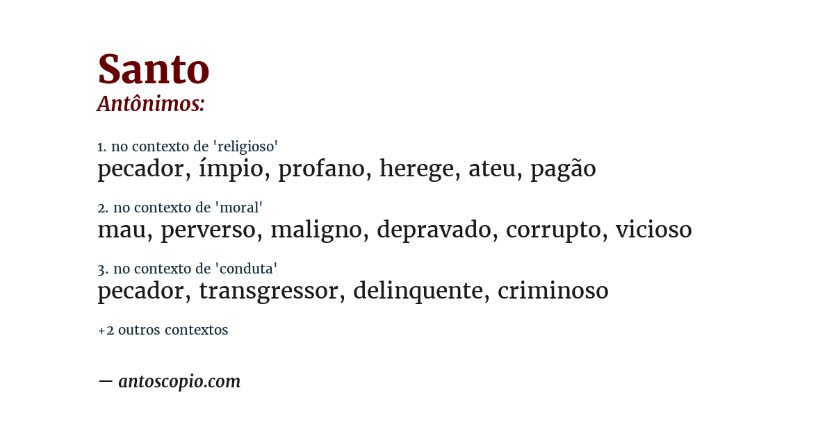 Antônimo de santo