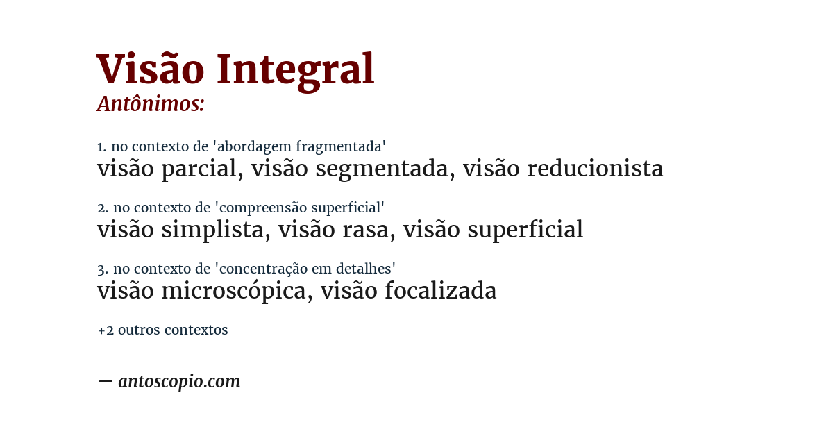 Antônimo de visão integral