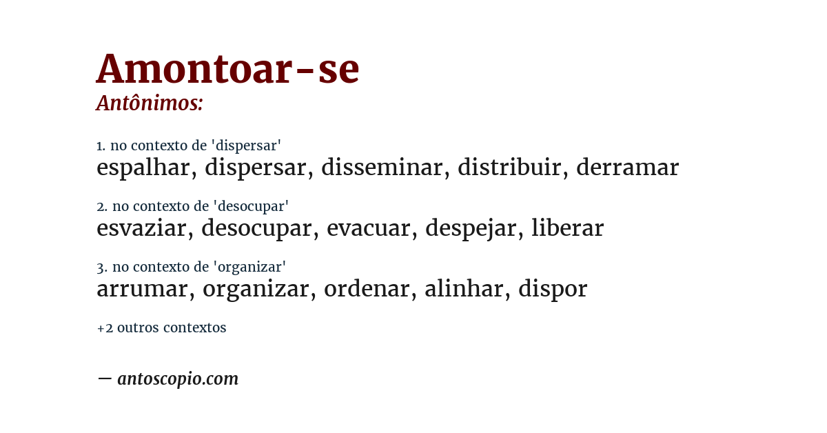 Antônimo de amontoar-se