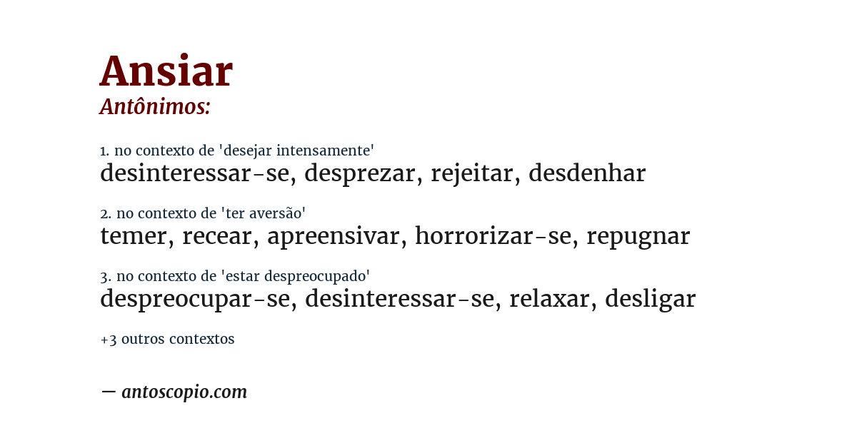 Antônimo de ansiar
