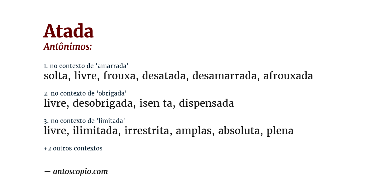 Antônimo de atada