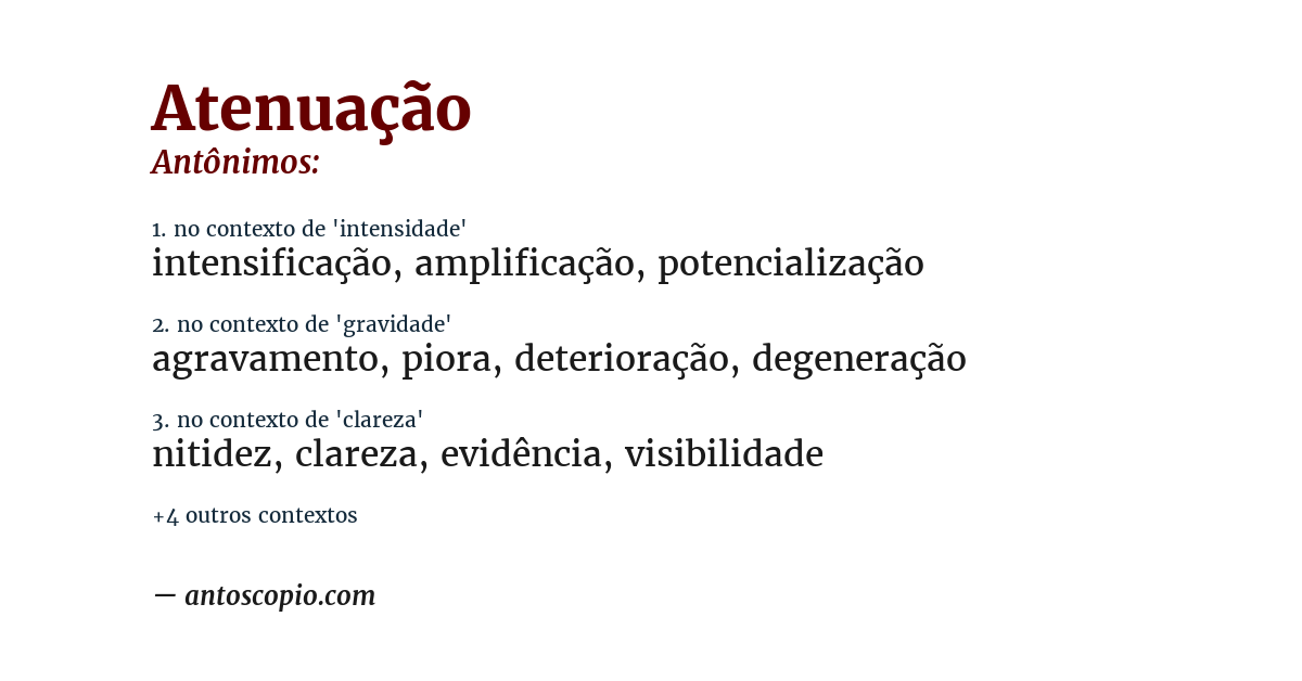 Antônimo de atenuação