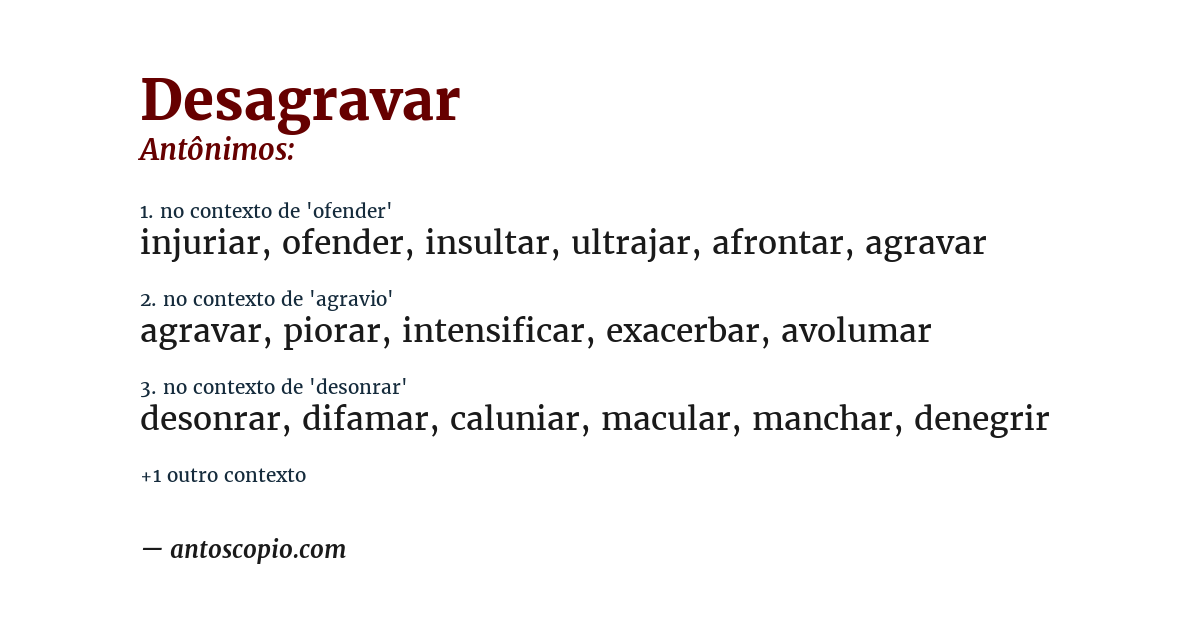 Antônimo de desagravar