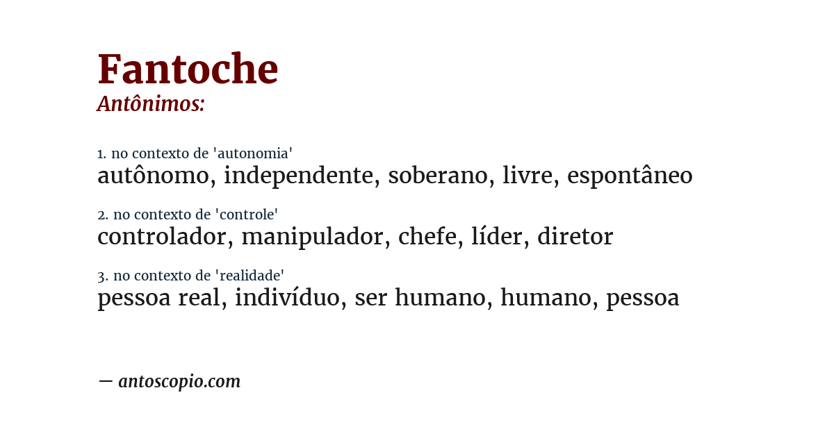 Antônimo de fantoche