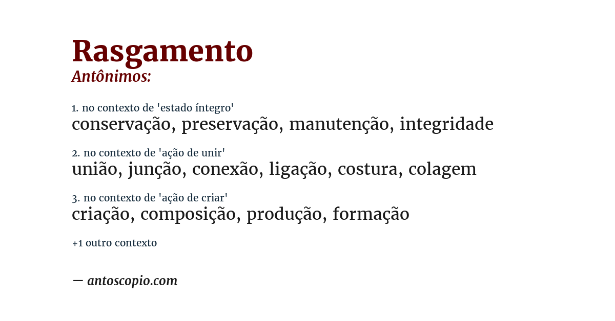 Antônimo de rasgamento