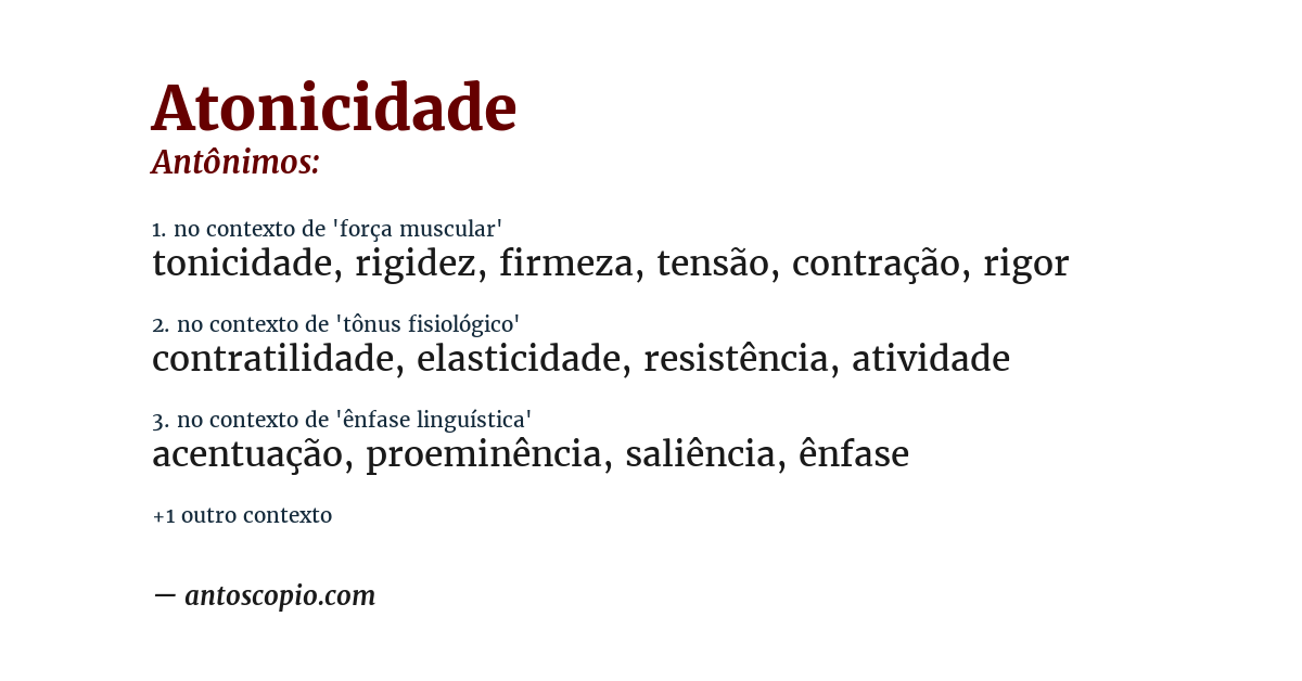 Antônimo de atonicidade
