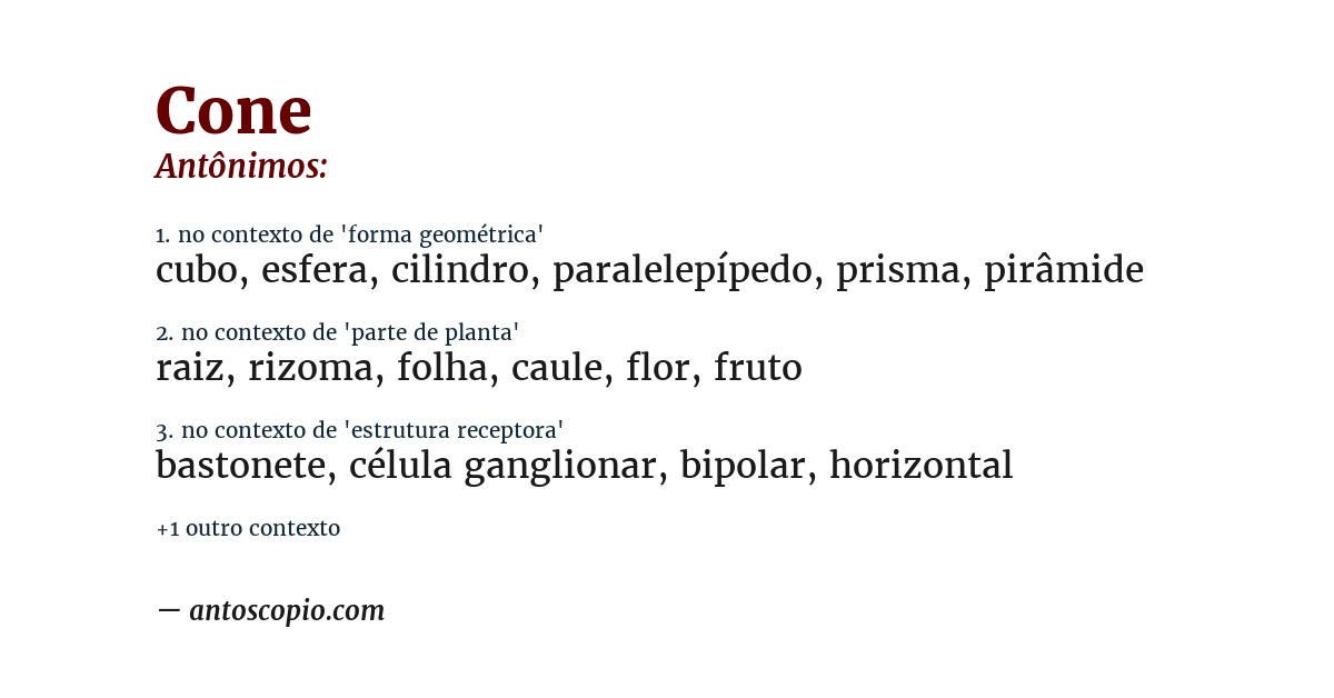 Antônimo de cone