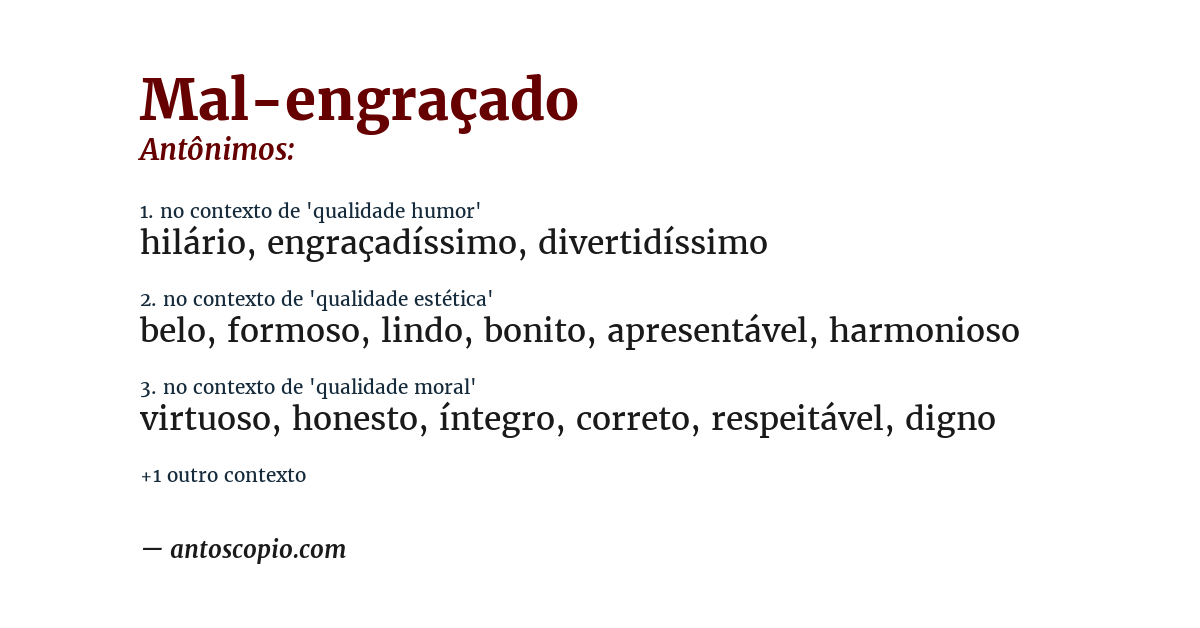 Antônimo de mal-engraçado