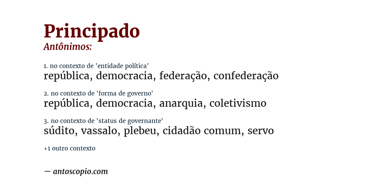 Antônimo de principado