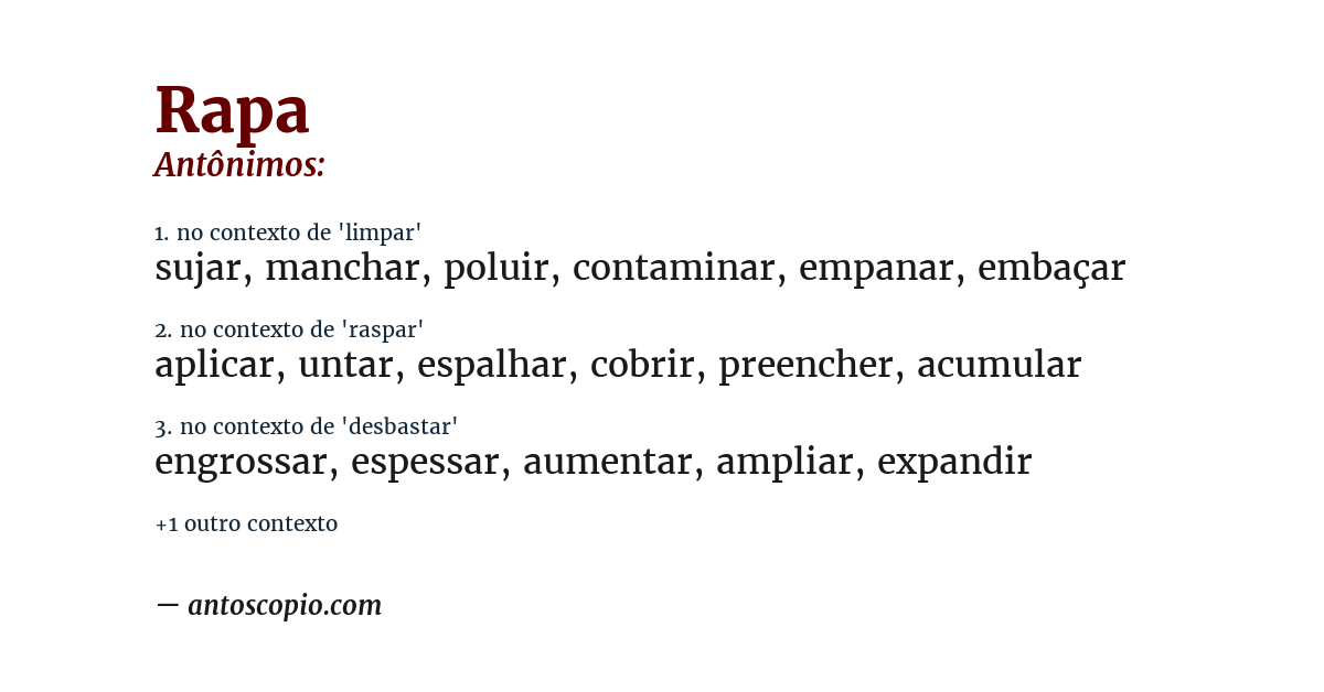 Antônimo de rapa