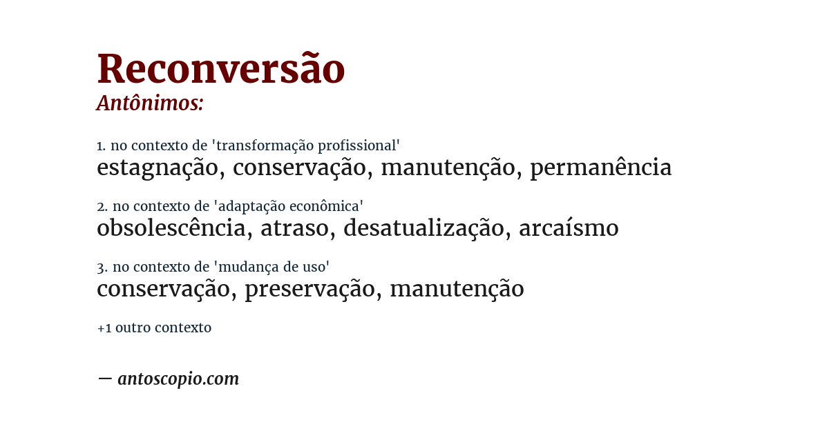 Antônimo de reconversão