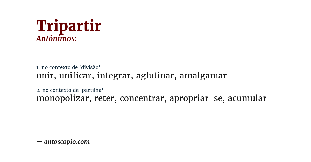Antônimo de tripartir