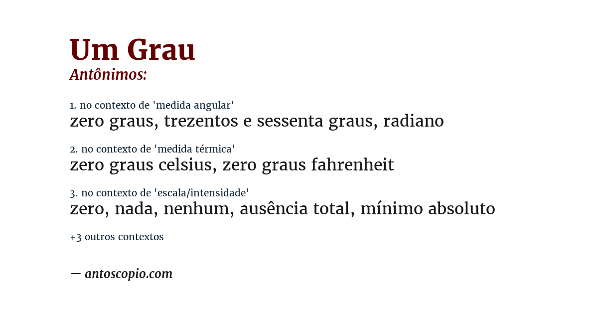 Antônimo de um grau