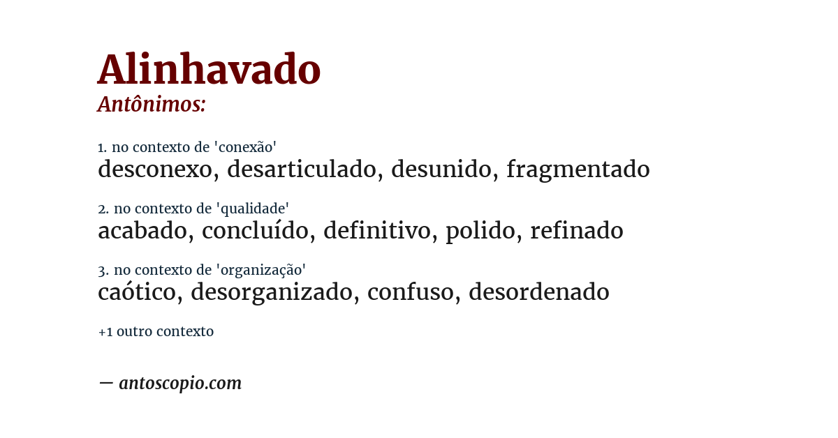 Antônimo de alinhavado