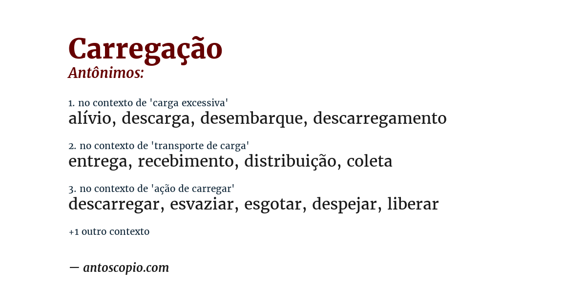 Antônimo de carregação