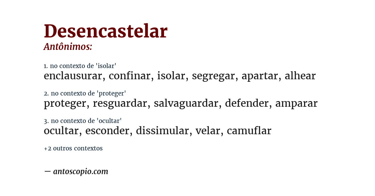Antônimo de desencastelar