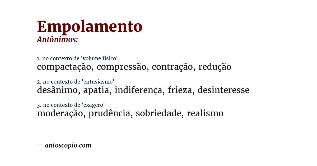 Antônimo de empolamento