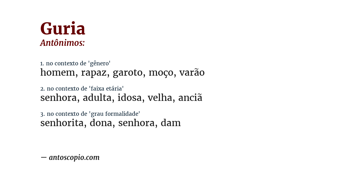 Antônimo de guria