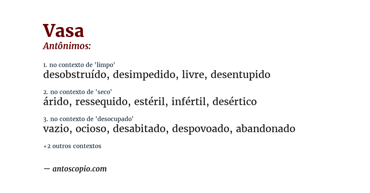 Antônimo de vasa