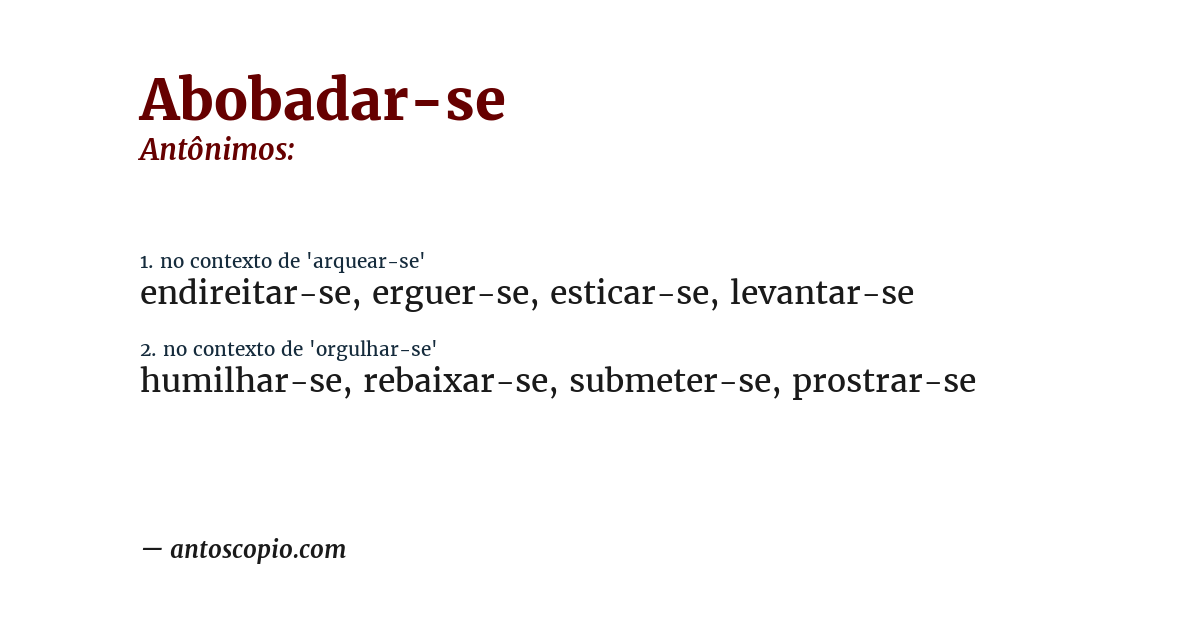 Antônimo de abobadar-se