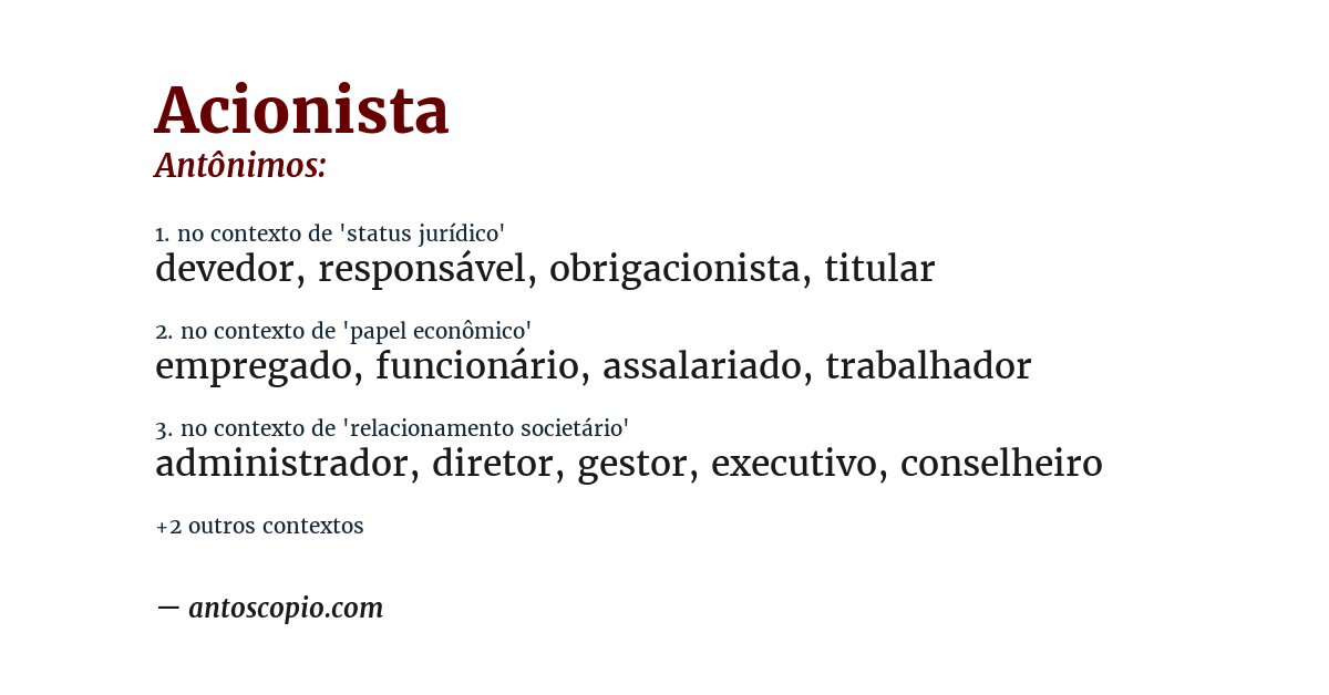 Antônimo de acionista