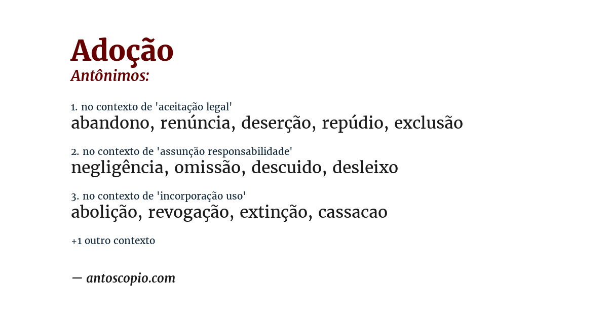Antônimo de adoção