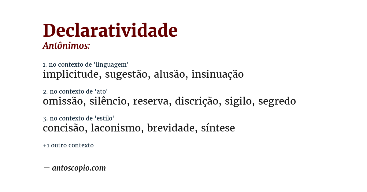Antônimo de declaratividade