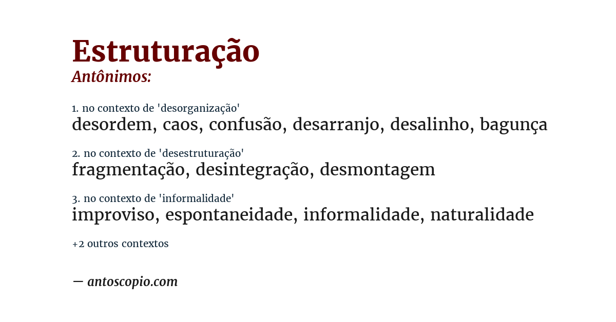 Antônimo de estruturação