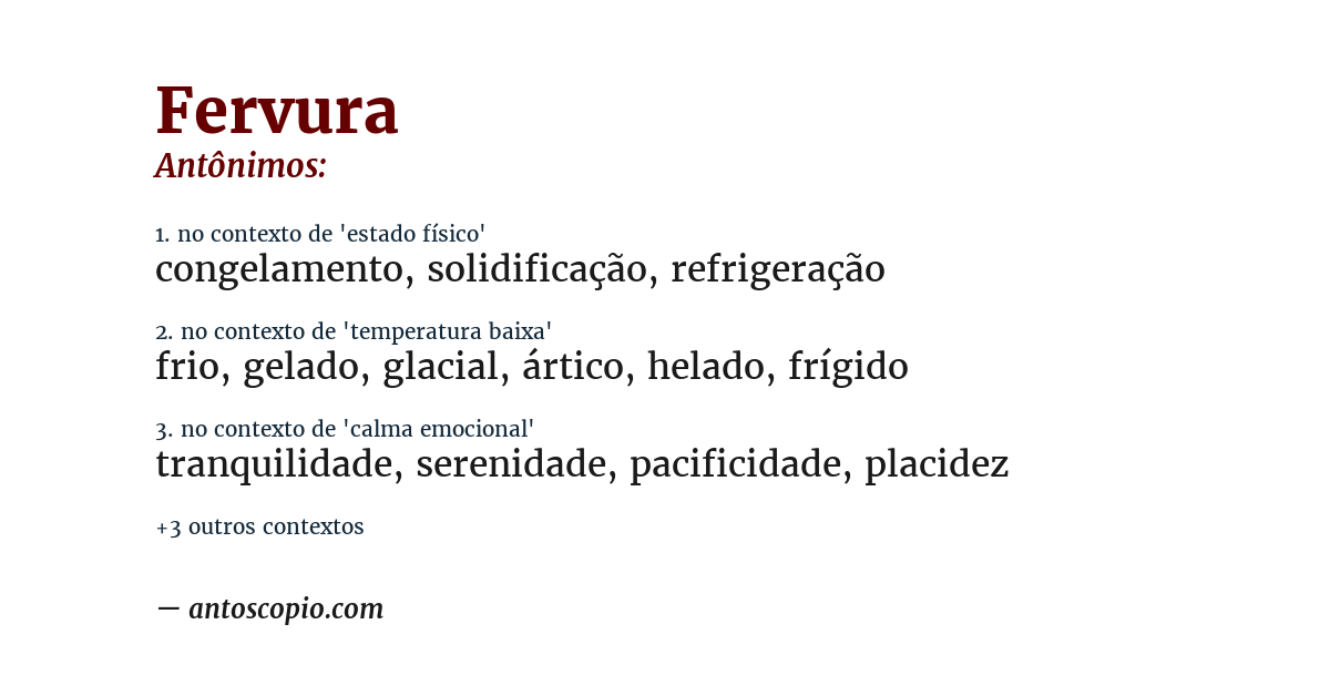 Antônimo de fervura