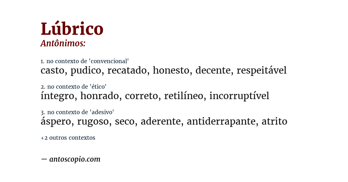 Antônimo de lúbrico