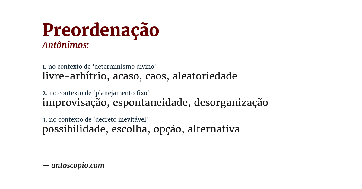 Antônimo de preordenação
