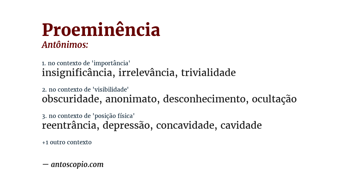 Antônimo de proeminência