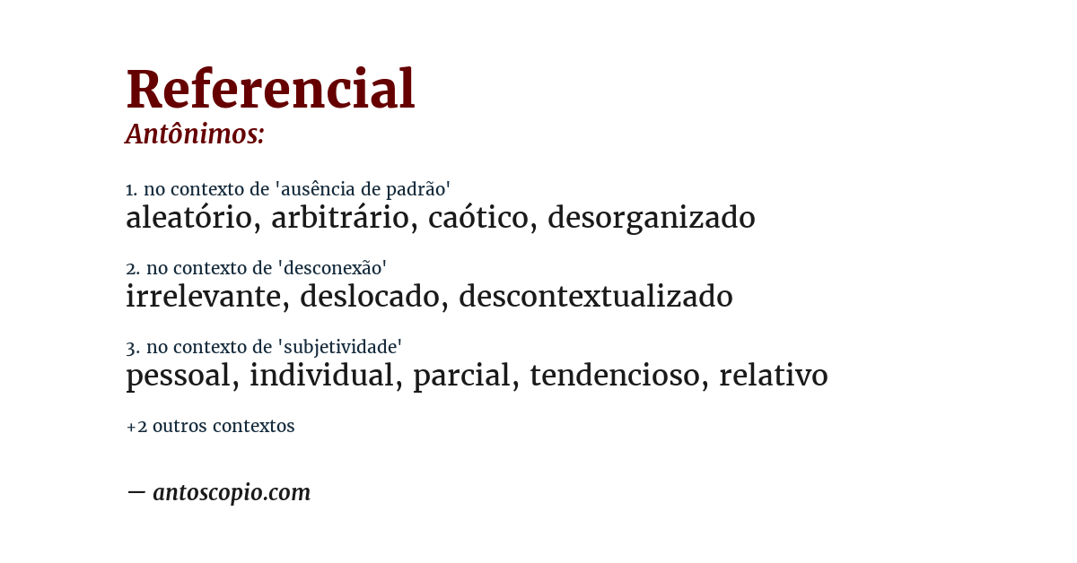 Antônimo de referencial